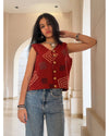 Geometric Ajrakh Waistcoat