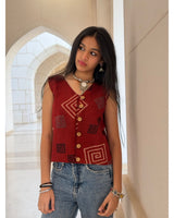 Geometric Ajrakh Waistcoat