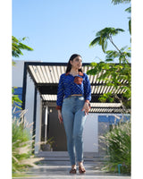 Cobalt Blue Bandhani Cotton Shirt