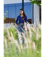 Cobalt Blue Bandhani Cotton Shirt