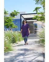 Bandhani Cotton Kaftan — Bright Purple