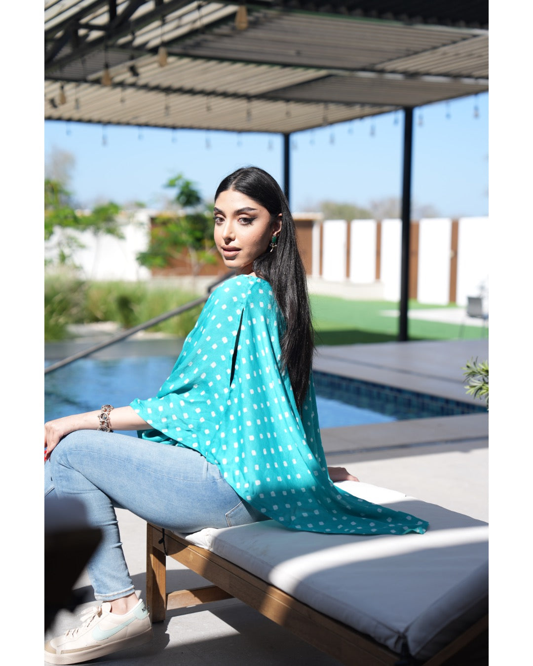 Louminous Bandhani Mini Kaftan