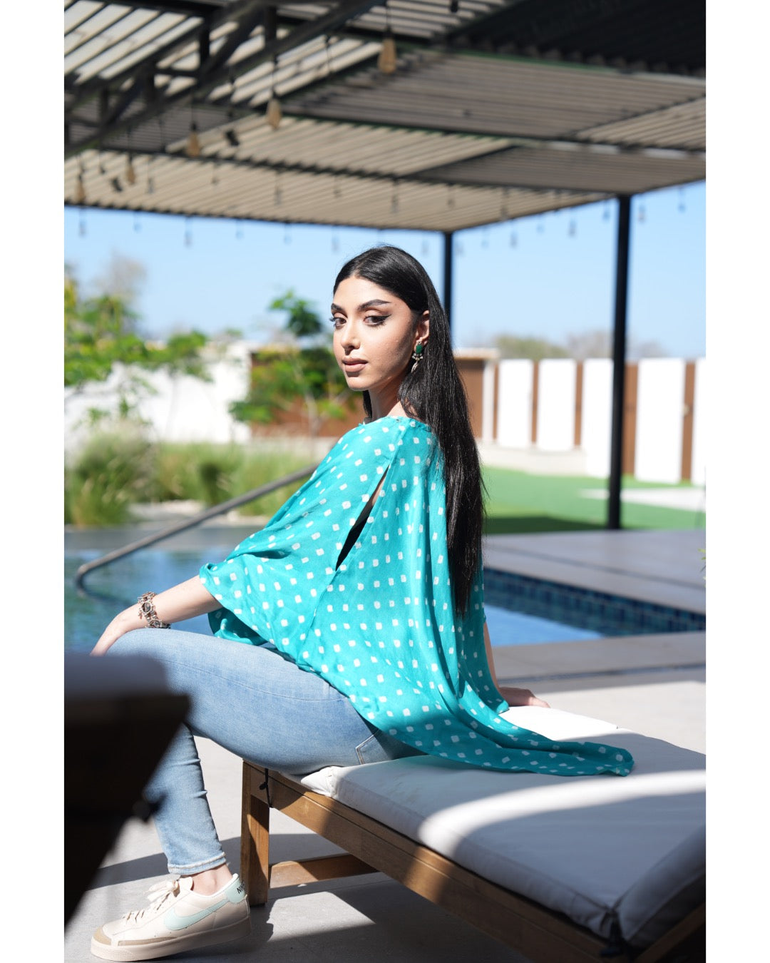 Louminous Bandhani Mini Kaftan