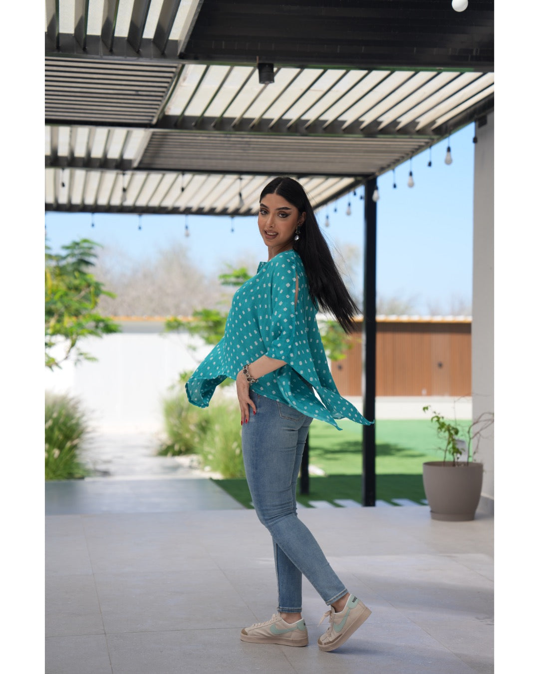 Louminous Bandhani Mini Kaftan