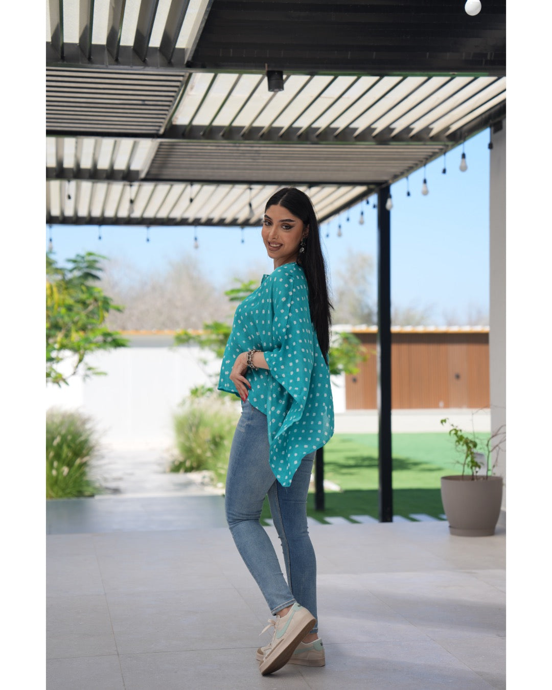 Louminous Bandhani Mini Kaftan