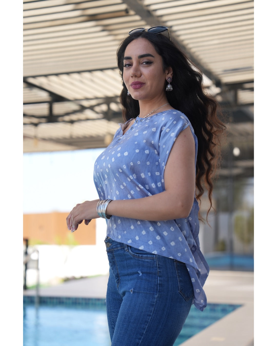 Louminous Bandhani Mini Kaftan