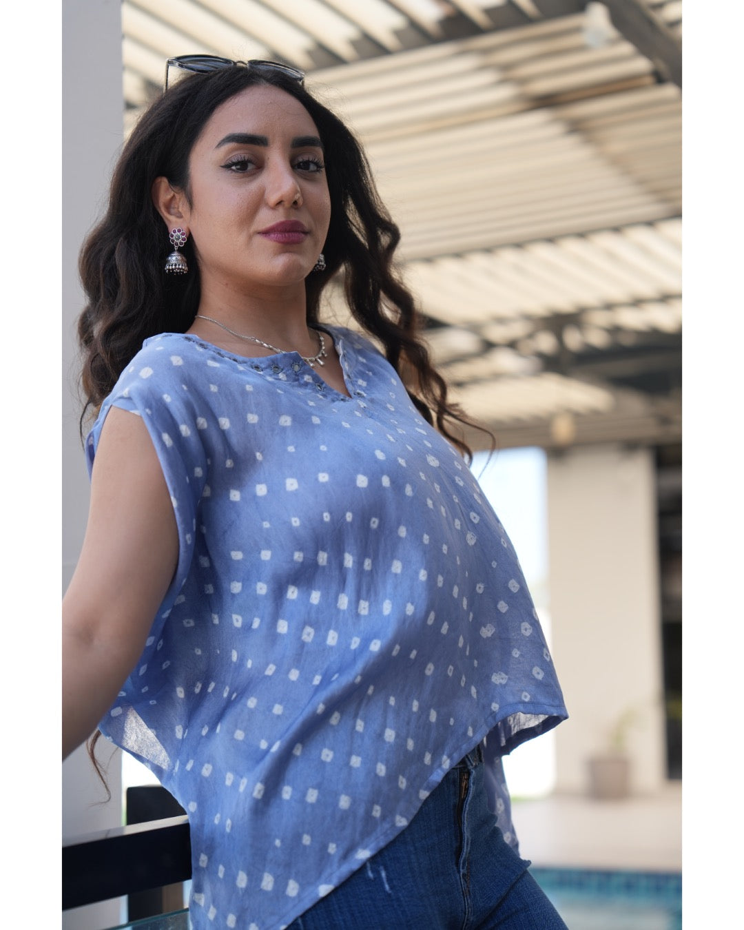 Louminous Bandhani Mini Kaftan
