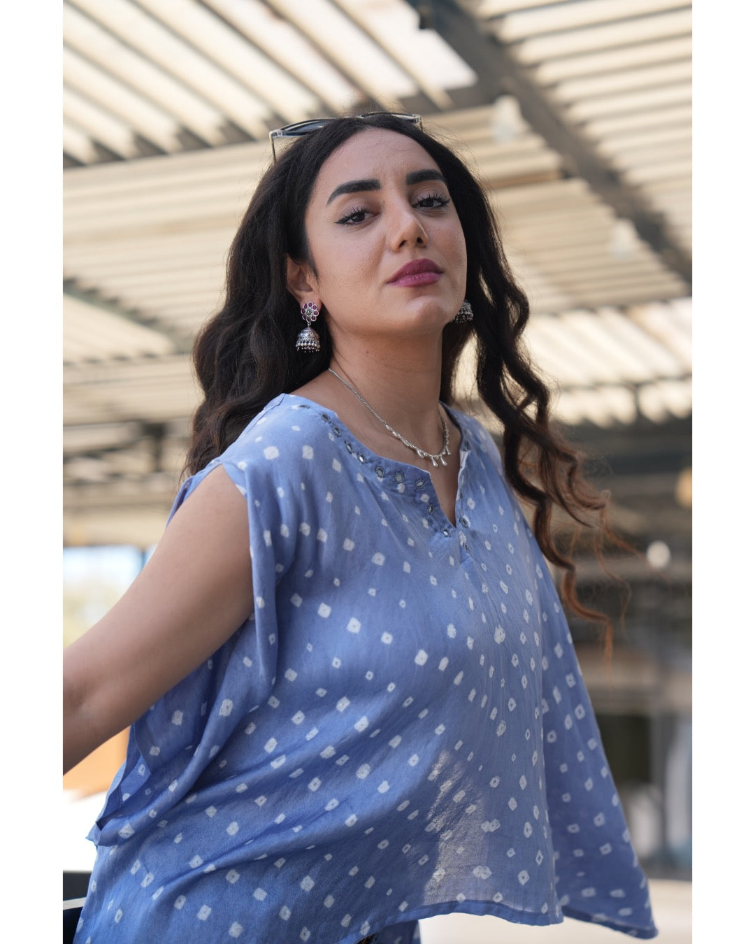 Louminous Bandhani Mini Kaftan