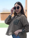 Olive Grove Bandhani Relaxed Shirt
