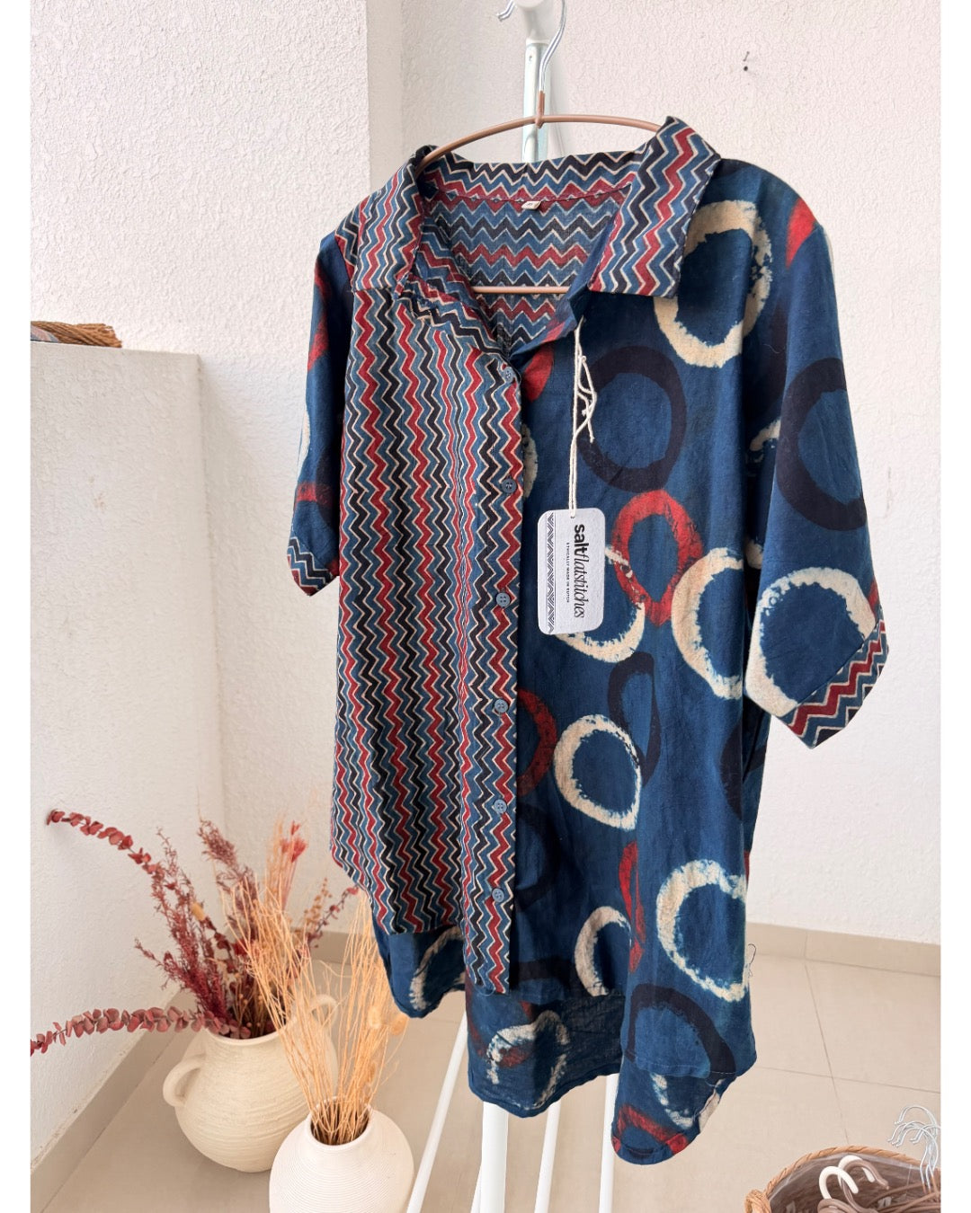 Oversized Geometric Ajrakh Shirt