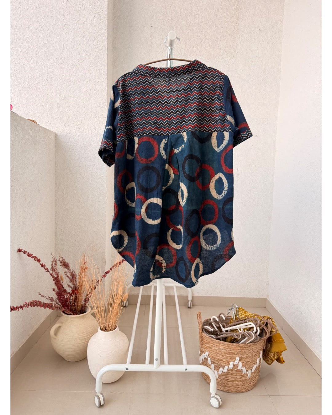 Oversized Geometric Ajrakh Shirt