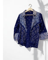 Shibori Bandhani Cotton Shirt — Blue