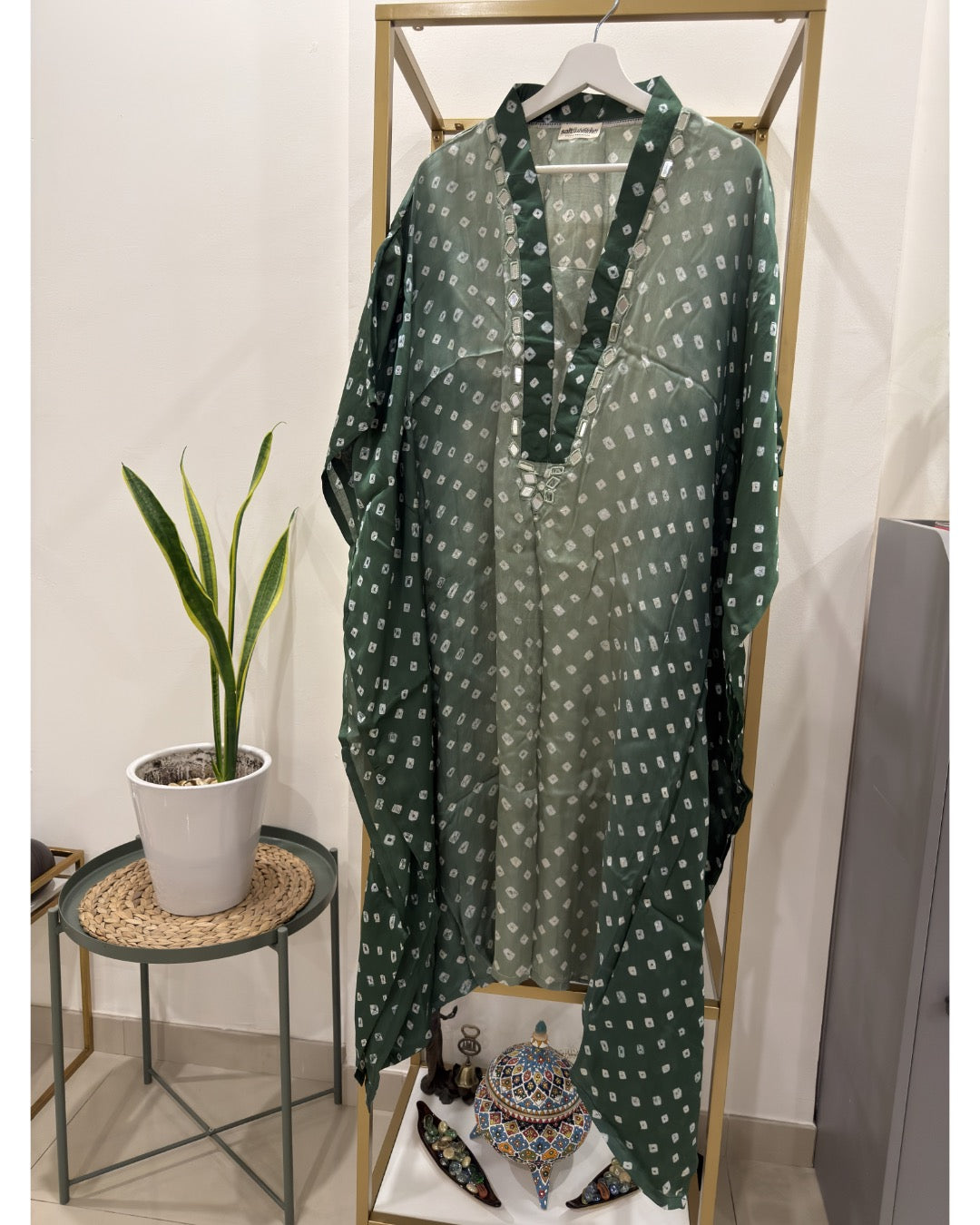 Luminous Bandhani Maxi Kaftan