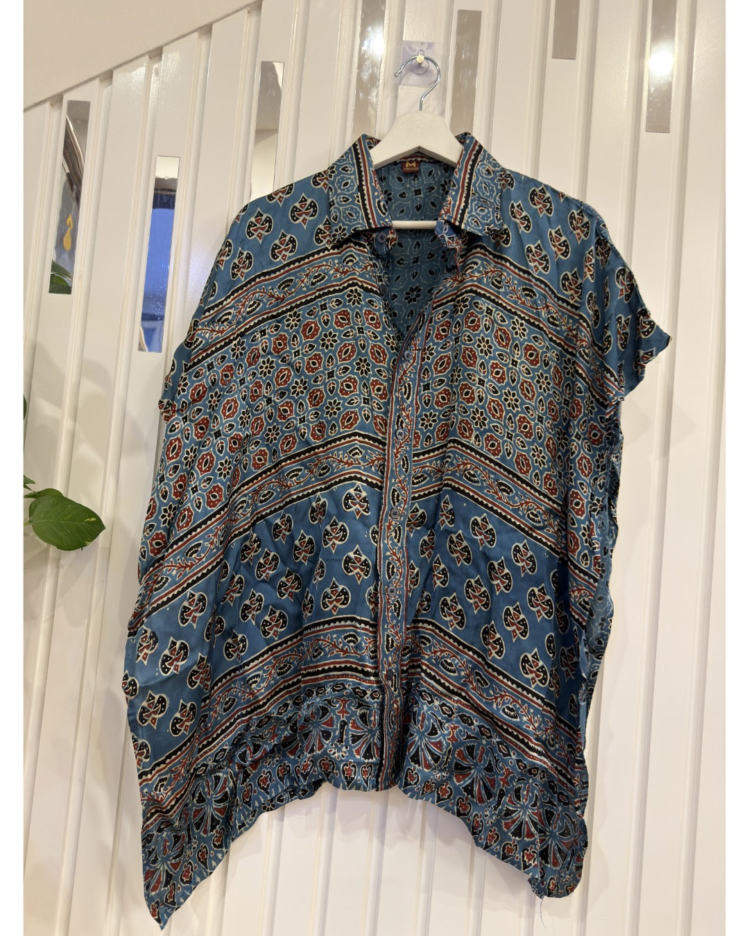 Luster Silk Ajrakh Flare Shirt