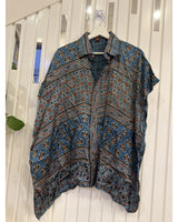 Luster Silk Ajrakh Flare Shirt