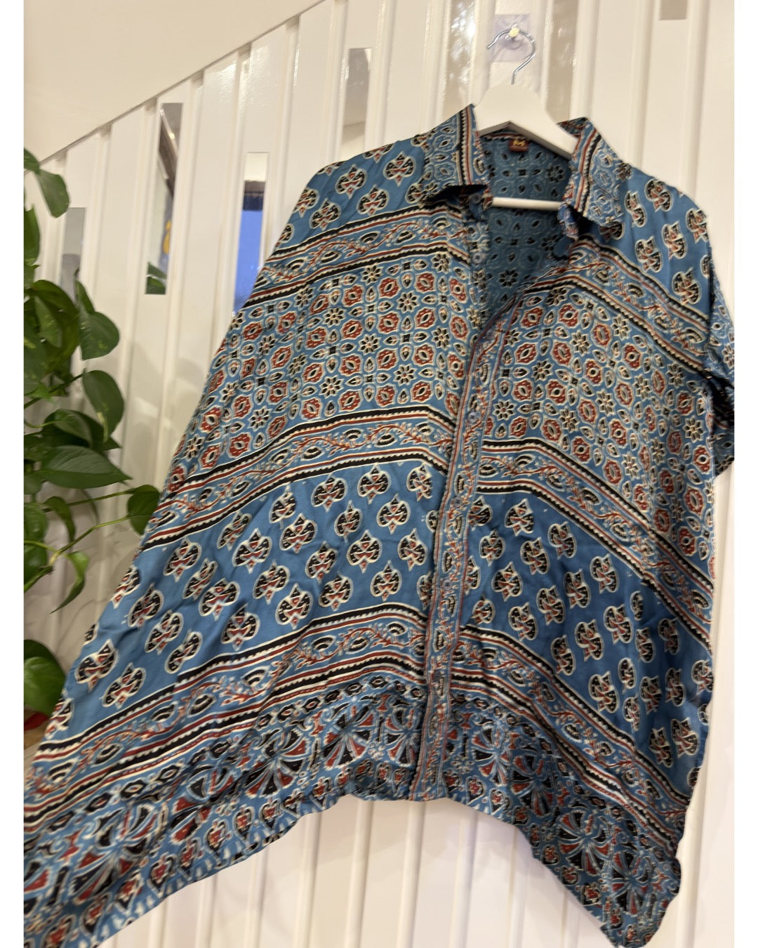 Luster Silk Ajrakh Flare Shirt