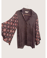 Luster Silk Ajrakh Flare Shirt
