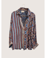 Luster Silk Ajrakh Flare Shirt