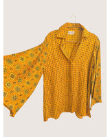 Luster Silk Ajrakh Flare Shirt