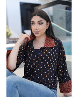 Slate Black Bandhani Cotton Shirt