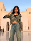 Olive Grove Bandhani Crop Shirt