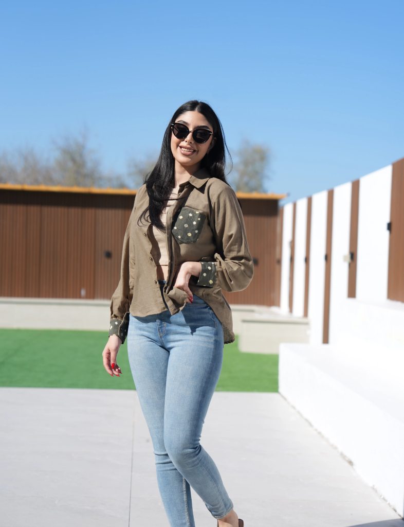 Olive Grove Bandhani Relaxed Shirt
