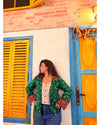 Forest Green Bandhani Cotton Shirt