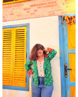 Forest Green Bandhani Cotton Shirt
