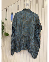 Luster Silk Ajrakh Flare Shirt