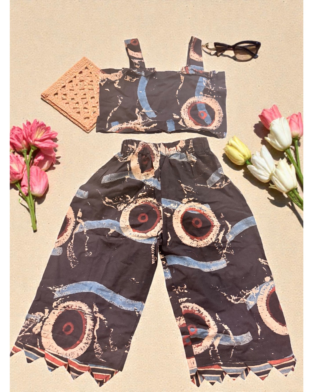 Noir Ajrakh Pant Set