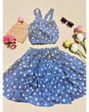 Azure Bandhani Skirt Set