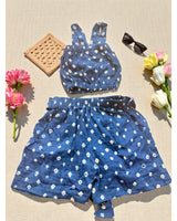 Azure Bandhani Shorts Set