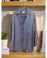 Luster Silk Ajrakh Flare Shirt