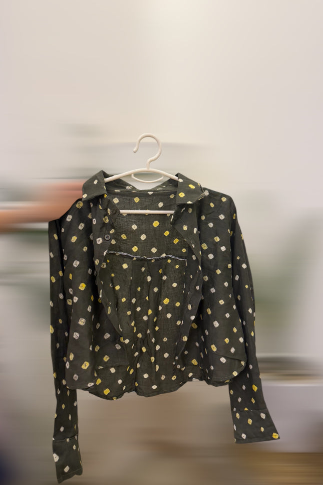 Prithvi Earthy Bandhani Crop Shirt